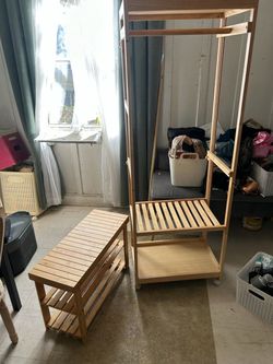 Bamboo Closet Organizer and shoe rack