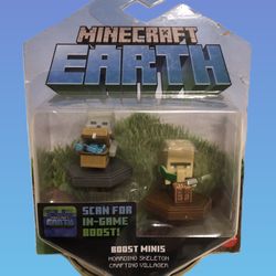Minecraft Boost Minis Hoarding Skeleton & Crafting Villager Figure 2-Pack