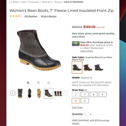 L.l.bean Snow Boots Women Size 10