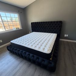 New In Box King Bed Frame With Mattress (Read Description Below)