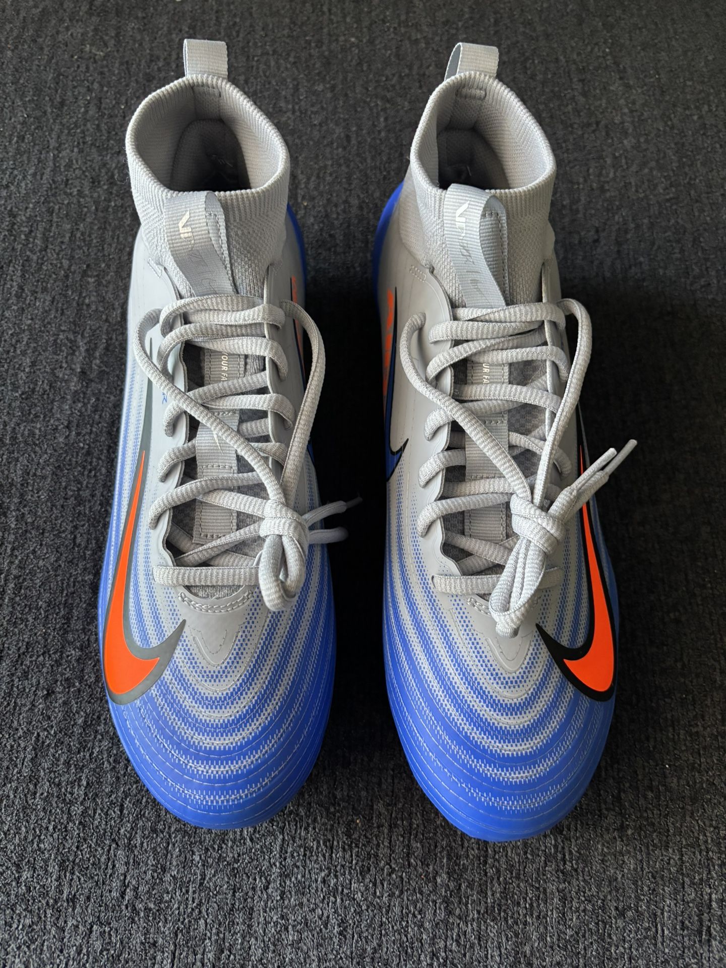 NIKE AIR ZOOM VAPOR 1 PRO GREY/BLUE SOCCER CLEATS SIZE 9.5