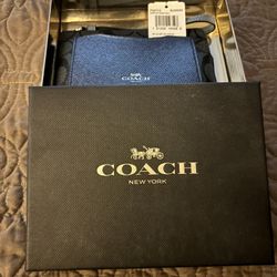 Coach Wallet Wristlet Black Smoke Metallic Navy