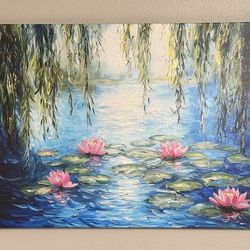 Two printed canvases with wooden frames