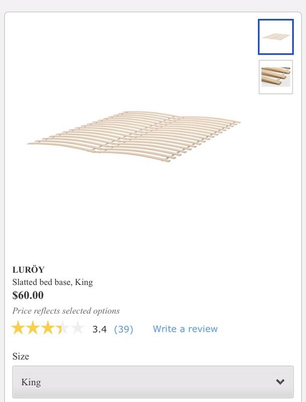 Luroy slatted store bed base king