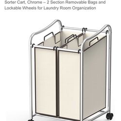 Laundry Sorter Chrome Two Bag 