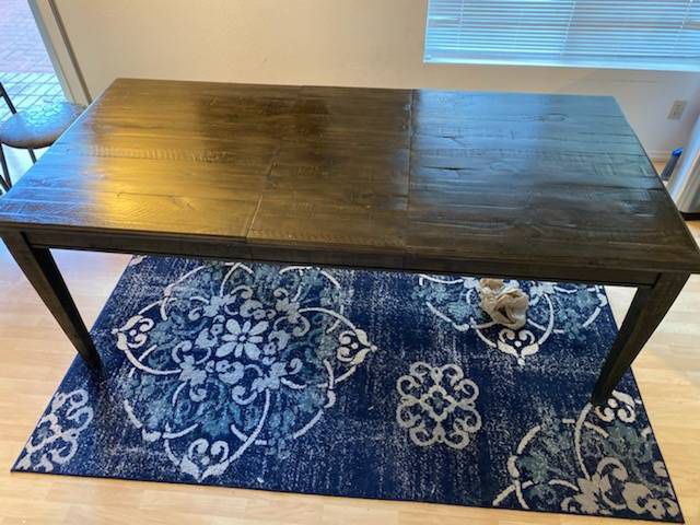 Living Spaces 82-inch wood rectangular dining table