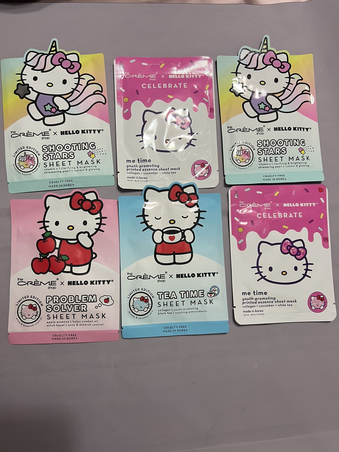 6 Creme Shop X Hello Kitty Problem Solver Sheet Mask / hello kitty mascarilla