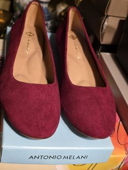 Antonio Melani Maroon Suede Flats.