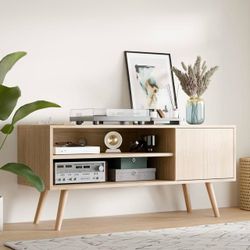 TV Stand for 48-55 Inch TV,  (Oak, 43.3" W x 15.7" D x 19.5" H)