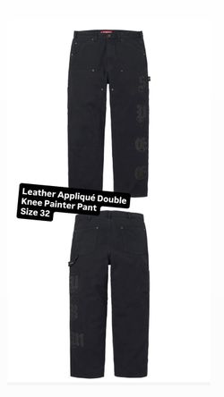 Supreme FW26’ week 4 Leather Appliqué Double Knee Painter Pant Black Size 32