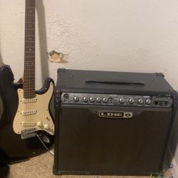 Electric Guitar & Amp With Cord 
