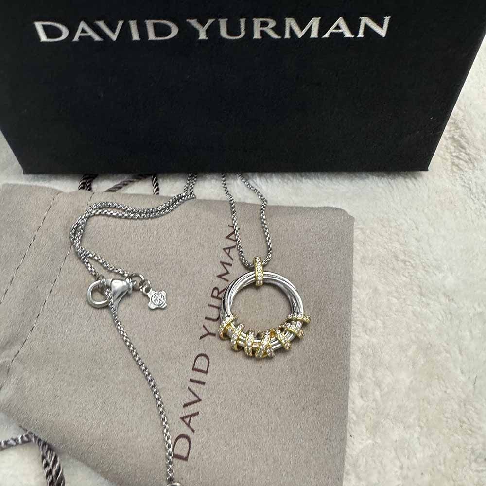David Yuman Round Pendant Necklace In Sterling Silver