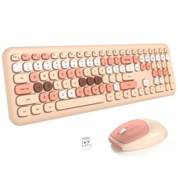 Mofii Wireless Keyboard and Mouse Combo Colorful Full Size Keyboard USB Connect PC Desktop Windows 