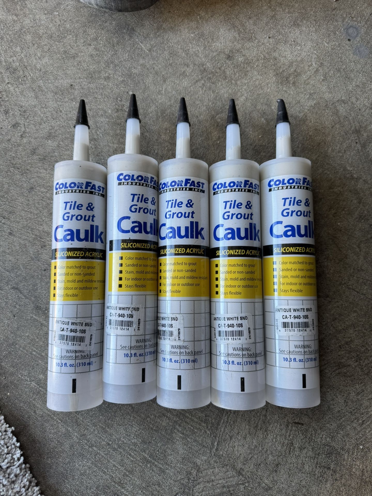 COLOR FAST Tile & Grout Caulk, Antique White SND