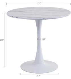 Round dining table faux marble 31.5”