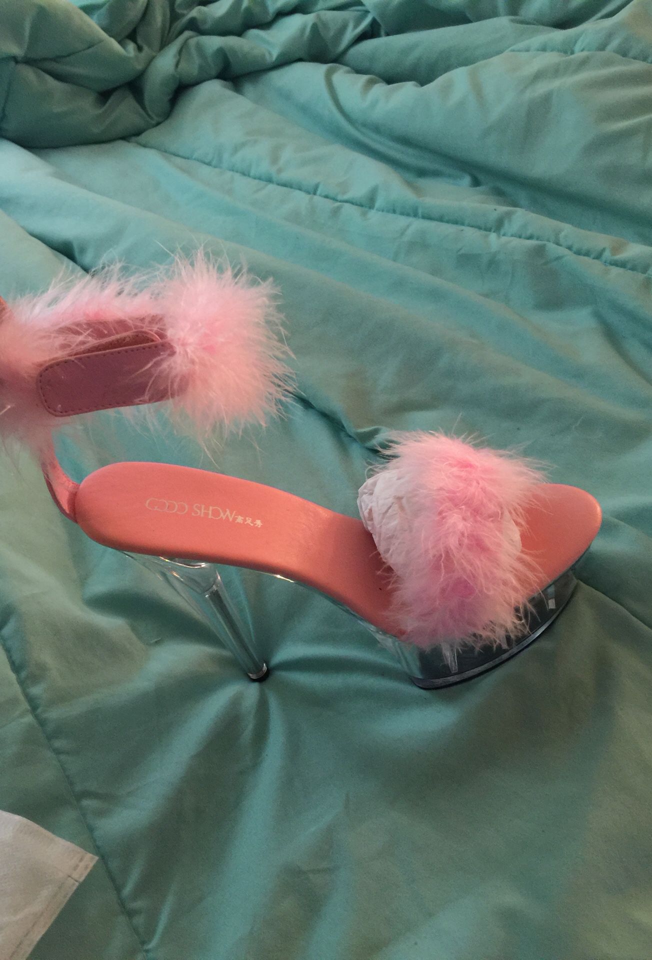 Pink fur Heels