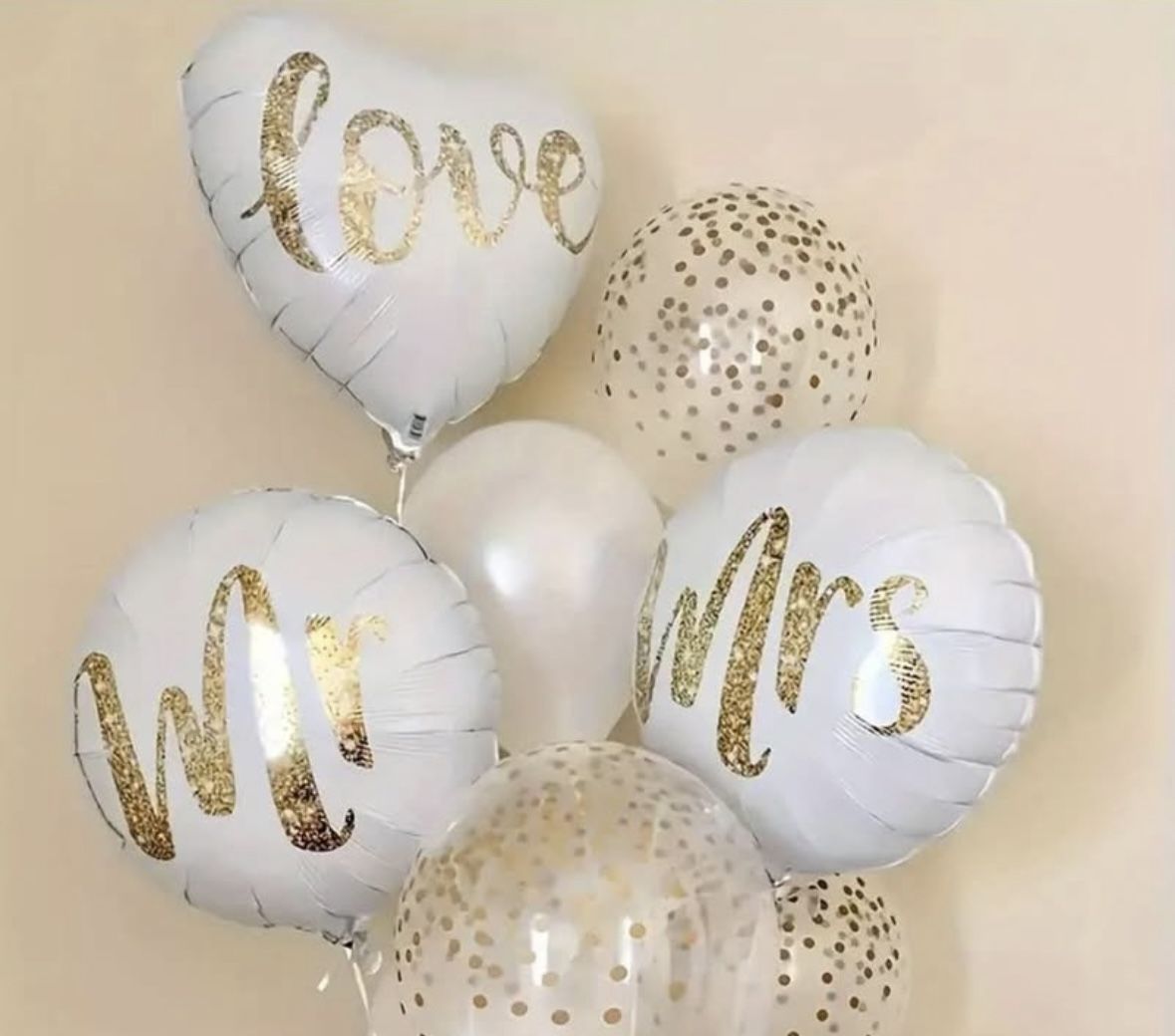 Mr., Mrs., & Love Wedding Balloon set