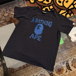 Bape Ladies Graphic Tee – Size XS – Preowned – Black/Blue