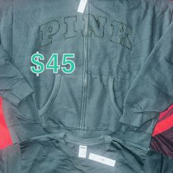 New PINK Tee & Zip Up Hoodie Size Medium
