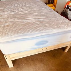 Full-size Mattress And Wood Bed Frame