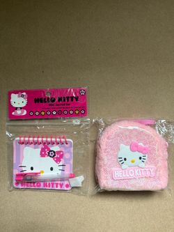 $5.00,  for all Hello Kitty pink sequins coin purse ,and mini notebooks and gel pen