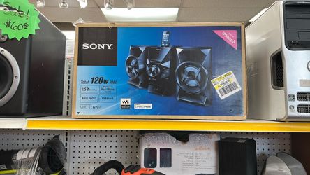 SONY iPhone 5 DOCK home audio system 120 W RMS base boost child lock USB record and play iPod iPhone playback brand new BLOWOUT SALE
