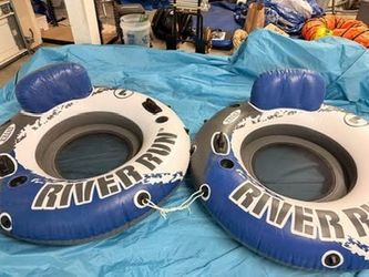 2 Intex River Run Inflatable River Tubes – Connect Together