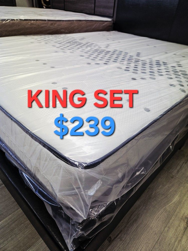 BRAND NEW !! KING SET $239 !! MATTRESS AND BOX SPRING