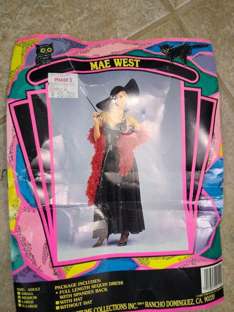 Mae West Dress Costume Size Medium(Dress Only)