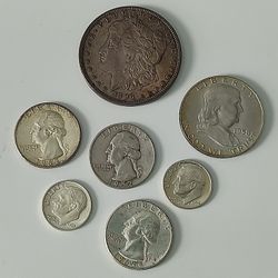 Lot Of 7  90% Silver Coins. 