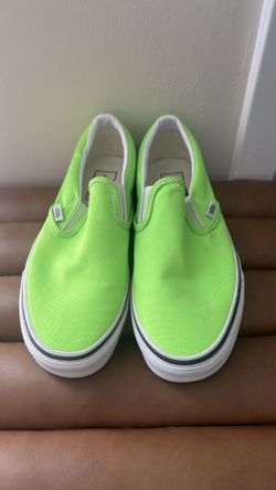 Vans Classic Slip-On sneakers in the Neon Green Gecko/True White