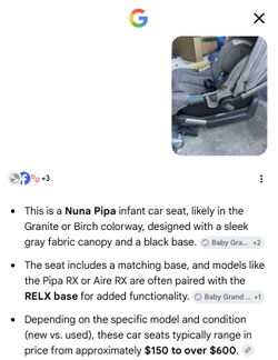 Nuna Piper Infant Car Seat - Base Included & Attached- $300 OBO