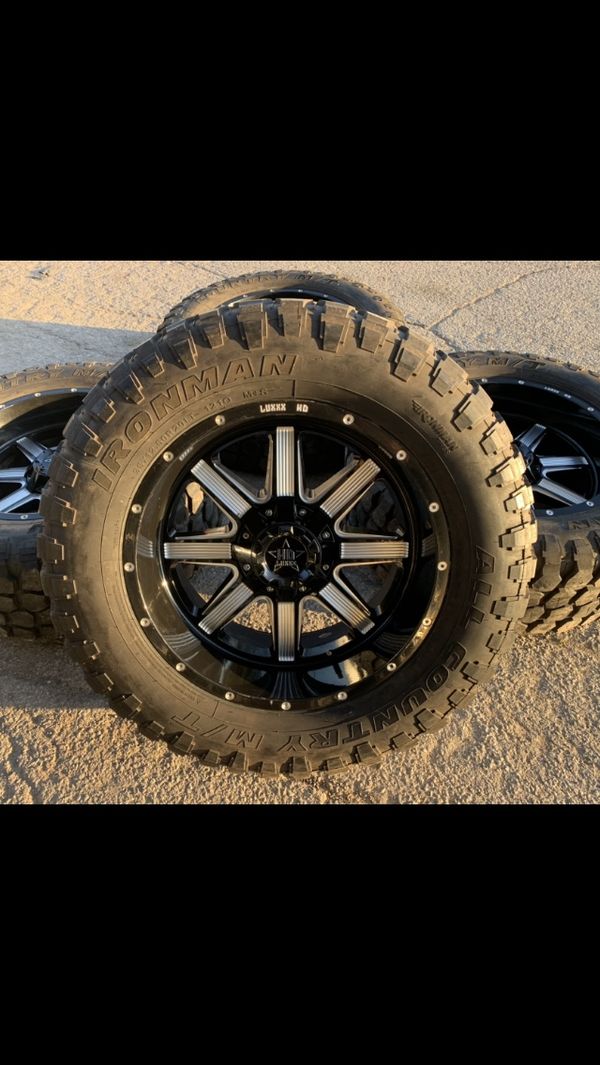 20” Luxx Off Road Rims and 35x12.50r20 MT Tires with 80 Tread! 8x170