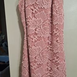 Lace Rose Color Dress
