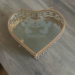 Minnie And Mickey Mouse Glass Jewelry Box
