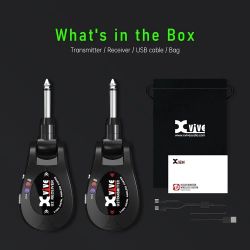 Xvive U2 Guitar Wireless System with Transmitter and Receiver for Electric Guitars, Bass, Violin (Black)