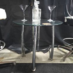 Glass 2 Tiered End Table