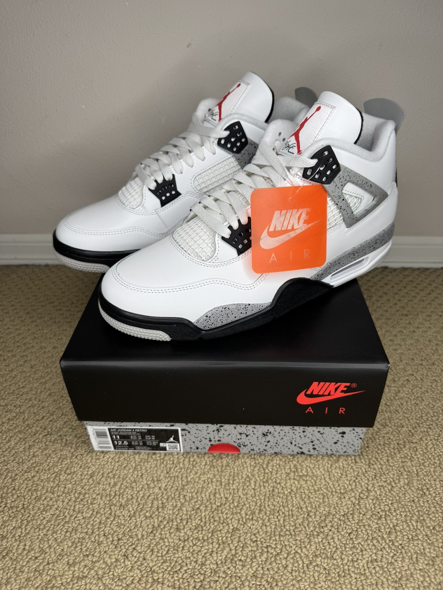 PRICE FIRM Air Jordan 4 Retro White Cement Basketball Shoes (Men’s Sizes 11)