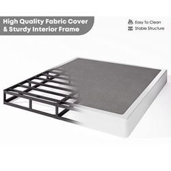 HUEIIS King Box Spring 5 Inch HighProfile Strong Metal Frame MattressFoundation,