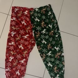 Pants only Christmas men 2XL holiday Rudolph Santa red green pajama Navidad dad male 