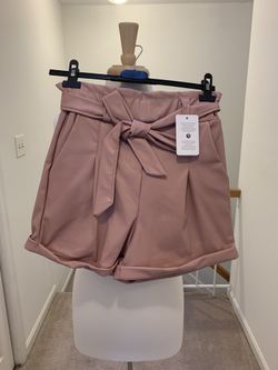 Brand New Waist Self Belt Turn Up Hem Shorts