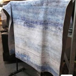 Modern Abstract Blue & Gray Area Rug