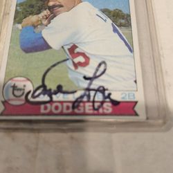 Davey Lopes Autographed Baseball Card