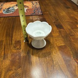  Vintage Milk Glass Candle Holder