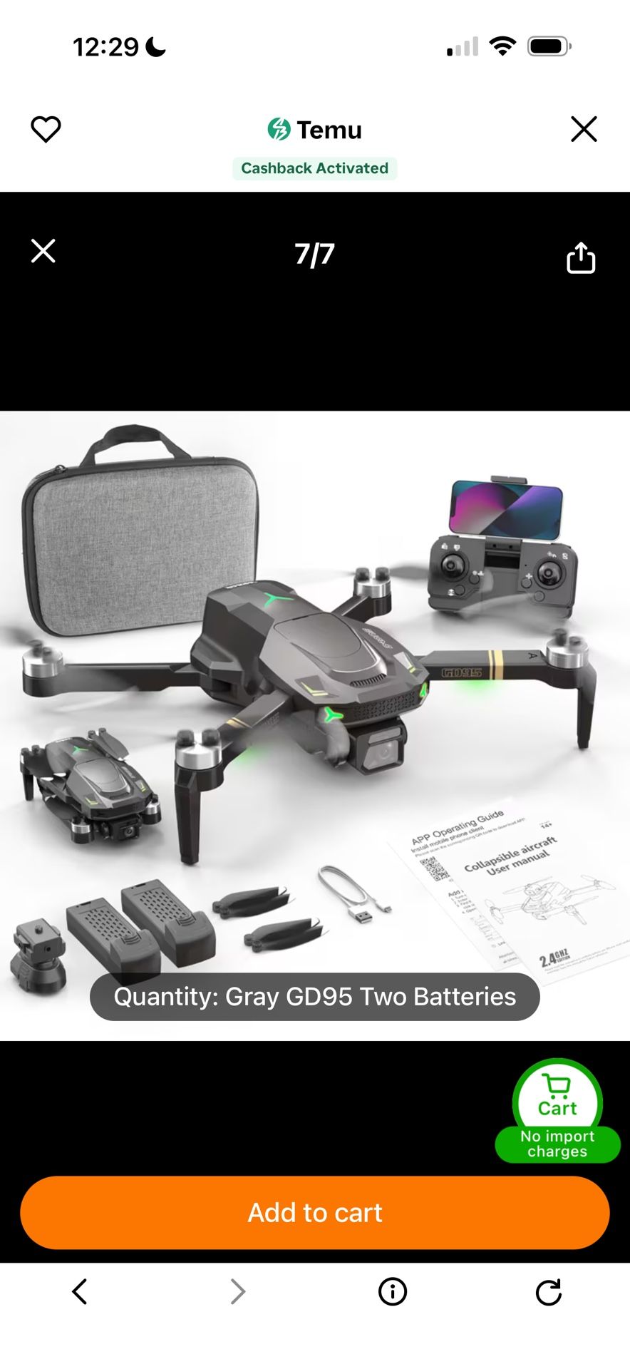 Drone with 2 batteries