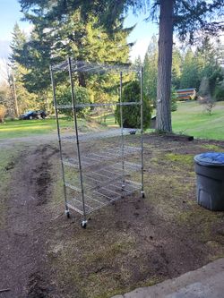 6ft H X4 Ft W Stainless  Shelving  On Wheels