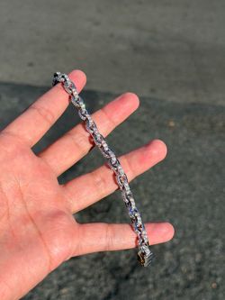 14k white gold link bracelet