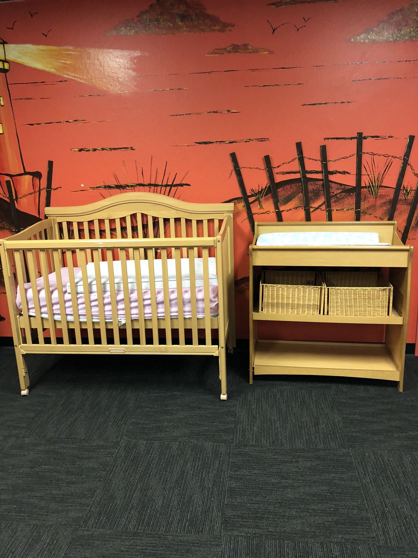 Crib and changing table