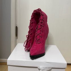 Hot Pink Heel Boots 