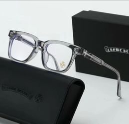 Grey Chrome Heart Glasses